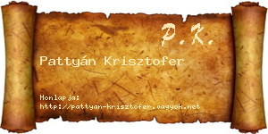 Pattyán Krisztofer névjegykártya
