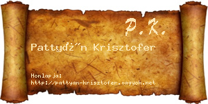 Pattyán Krisztofer névjegykártya